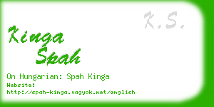 kinga spah business card